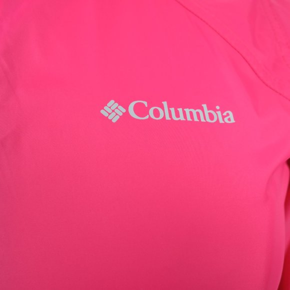 Columbia Women's M Lightweight Full Zip Hooded Nylon Windbreaker Jacked Pink - Picture 4 of 12